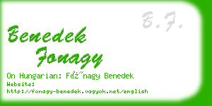 benedek fonagy business card